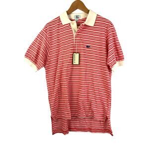 Vintage 1980s Izod Lacoste Sport Stripe Golf Polo Shirt Short Sleeve 100% Cotton